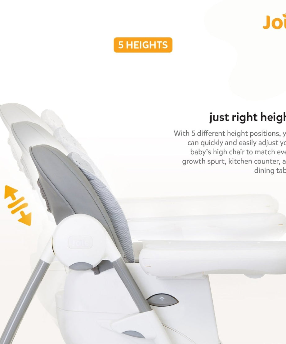 Joie Multiply 6-in-1 Convertible Highchair | Baby to Toddler Booster & Play Table | Adjustable Height & Recline | 6m-6y - Portrait Grey - MINIMEE KIDS