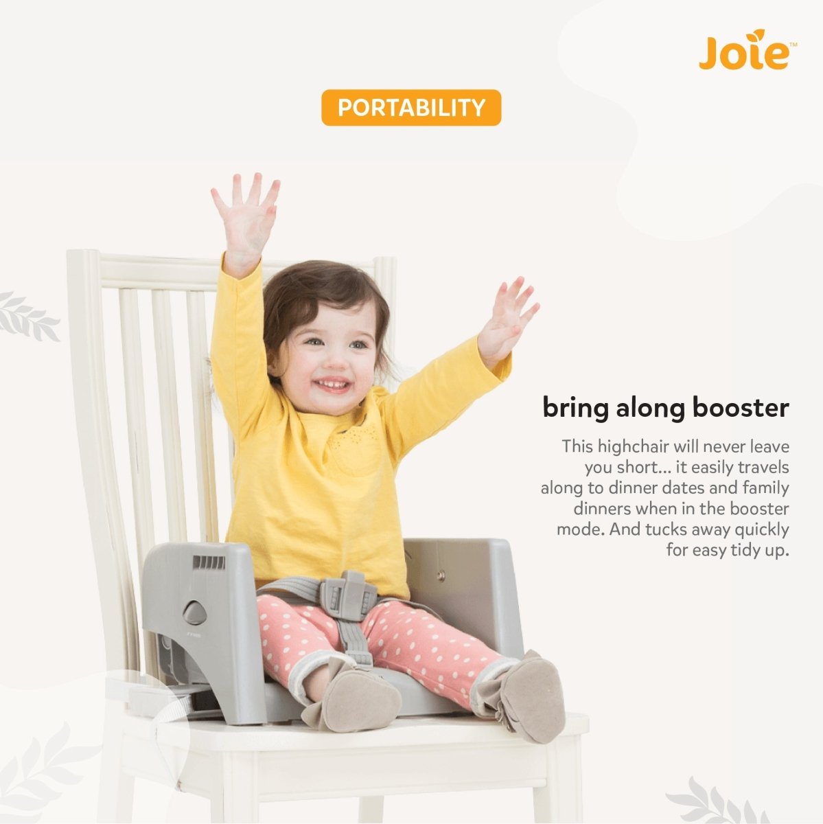 Joie Multiply 6in1 Convertible Baby High Chair – Adjustable Heights & Recline | Booster to Play Table | For 6M to 6Y (Up to 27Kg) – Portrait Grey