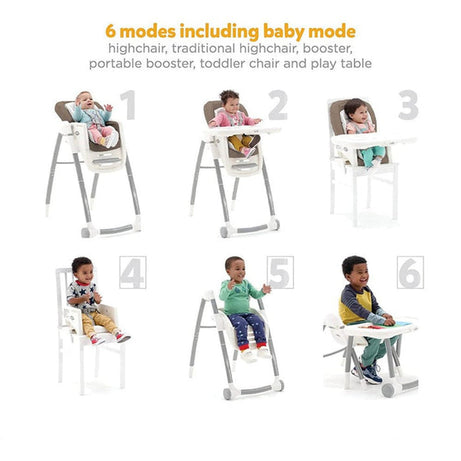 Joie Multiply 6in1 High Chair – Convertible Booster Seat & Mini Table | Adjustable Heights & Tray | Compact Fold | For Babies 6M to 6Y | Speckled Color | Up to 27Kg