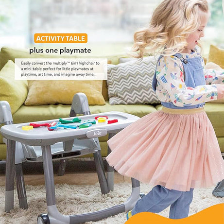 Joie Multiply 6in1 High Chair – Convertible Booster Seat & Mini Table | Adjustable Heights & Tray | Compact Fold | For Babies 6M to 6Y | Speckled Color | Up to 27Kg