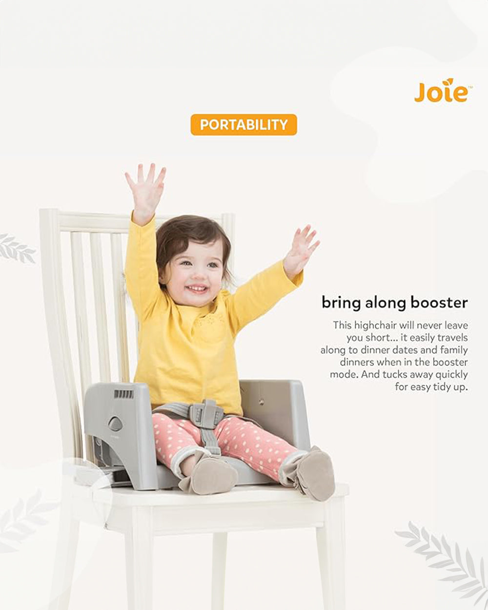Joie Multiply 6in1 High Chair – Convertible Booster Seat & Mini Table | Adjustable Heights & Tray | Compact Fold | For Babies 6M to 6Y | Speckled Color | Up to 27Kg