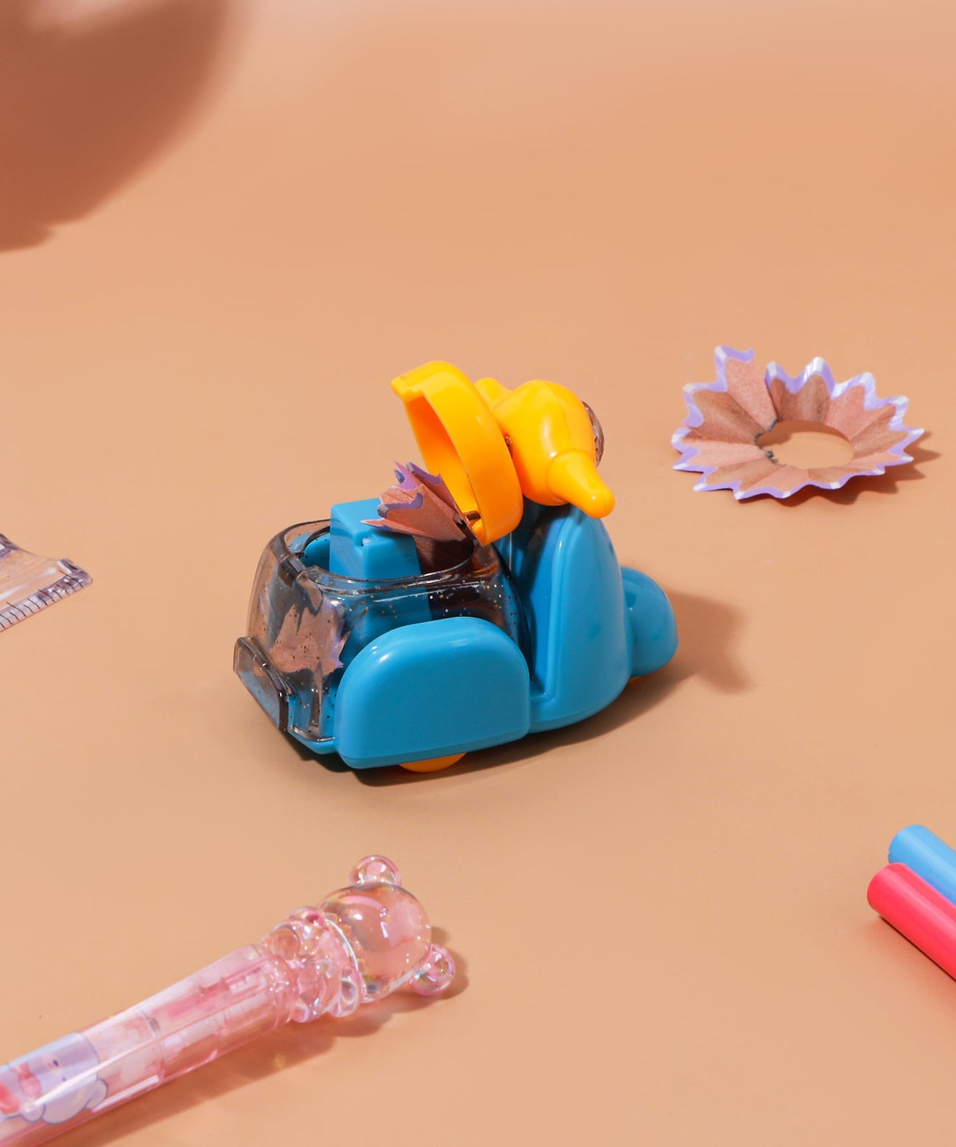 Kidgets KD405 Scooter Pencil Sharpener for Kids | Fun "Sharp and Store" Retro Scooter Stationery | Stainless Steel Blade | Assorted Colors
