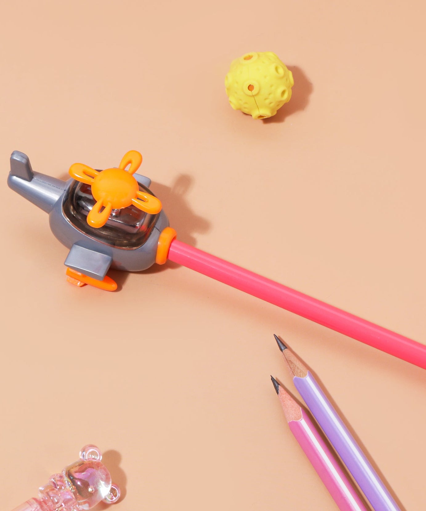Kidgets KD406 Helicopter Pencil Sharpener for Kids | Fun "Sharp and Store" Copter Stationery | Stainless Steel Blade | Assorted Colors