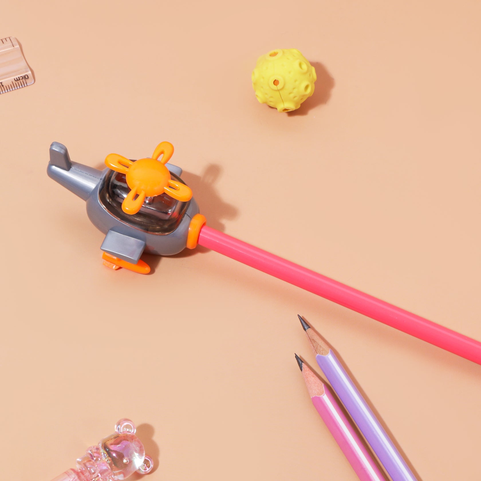 Kidgets KD406 Helicopter Pencil Sharpener for Kids | Fun "Sharp and Store" Copter Stationery | Stainless Steel Blade | Assorted Colors
