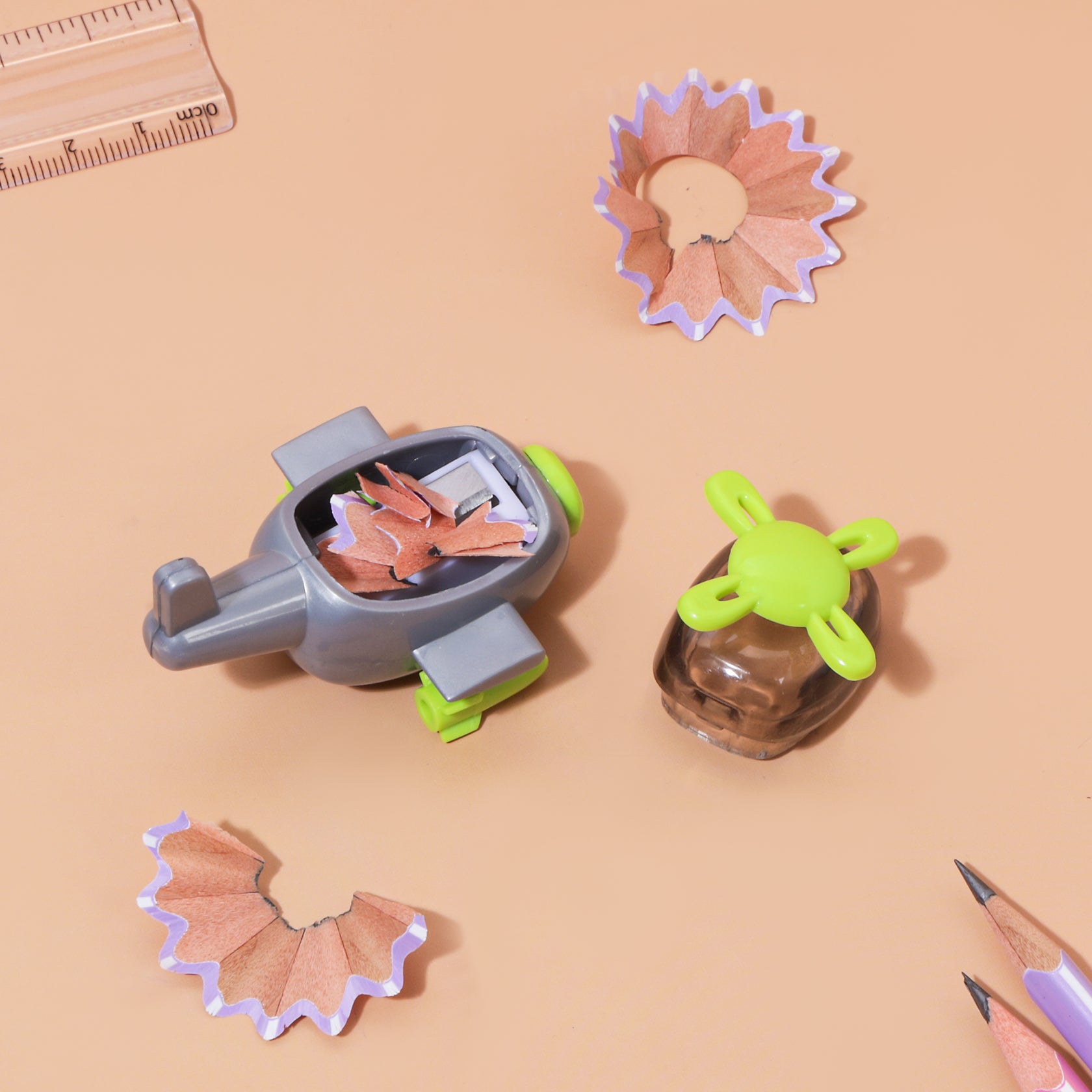 Kidgets KD406 Helicopter Pencil Sharpener for Kids | Fun "Sharp and Store" Copter Stationery | Stainless Steel Blade | Assorted Colors