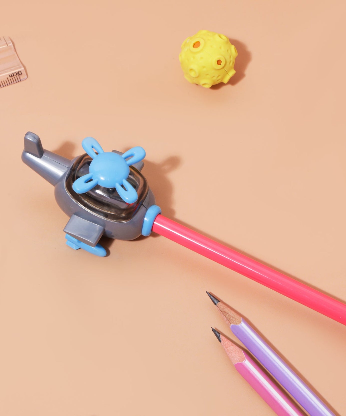 Kidgets KD406 Helicopter Pencil Sharpener for Kids | Fun "Sharp and Store" Copter Stationery | Stainless Steel Blade | Assorted Colors