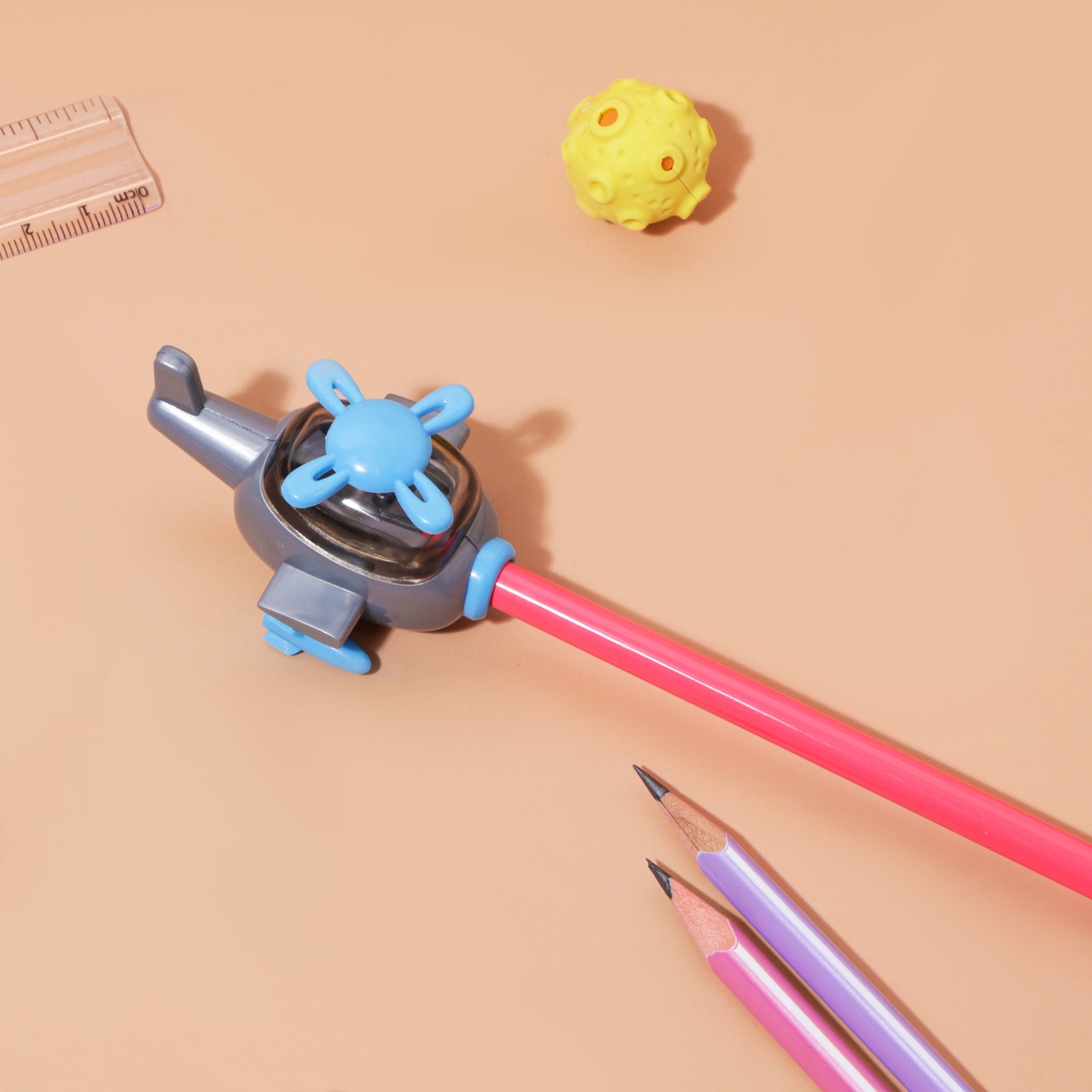 Kidgets KD406 Helicopter Pencil Sharpener for Kids | Fun "Sharp and Store" Copter Stationery | Stainless Steel Blade | Assorted Colors