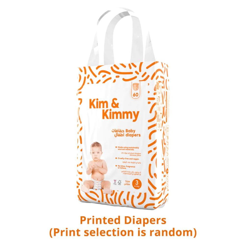 Kim & Kimmy - Size 3 Tape Style Diapers 6-11 Kg Pack of 60 Diapers | Superior Comfort and Protection for Active Babies | Ultra-Absorbent and Gentle - MINIMEE KIDS