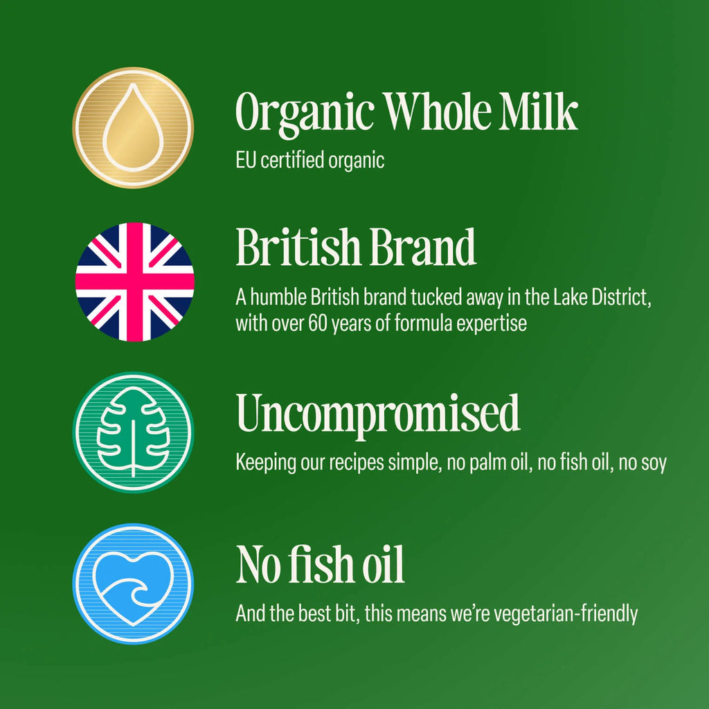 Kendamil Organic First Infant Milk Ready to Feed (200ml) – Stage 1 | Organic Whole Milk, No Palm Oil, Plant-Based Algae DHA & Prebiotics (Ready to Drink)