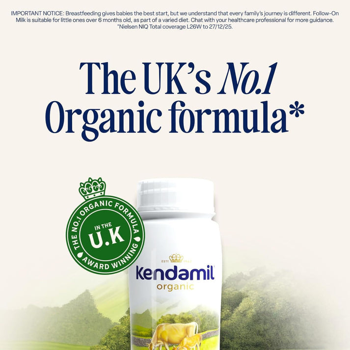 Kendamil Organic Follow-On Milk Ready to Feed 200ml – Stage 2 for 6-12 Months | Ready to Drink Bottle