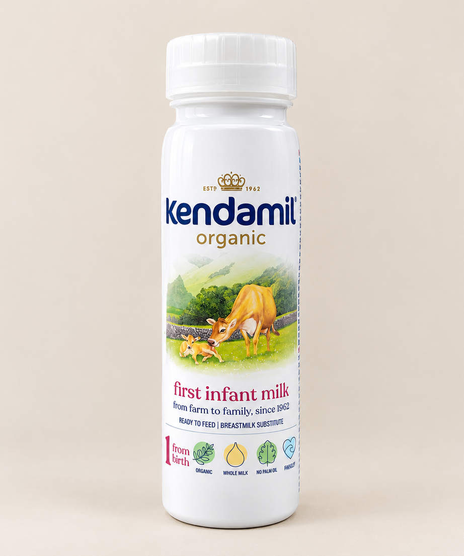 Kendamil Organic First Infant Milk Ready to Feed (200ml) – Stage 1 | Organic Whole Milk, No Palm Oil, Plant-Based Algae DHA & Prebiotics (Ready to Drink)