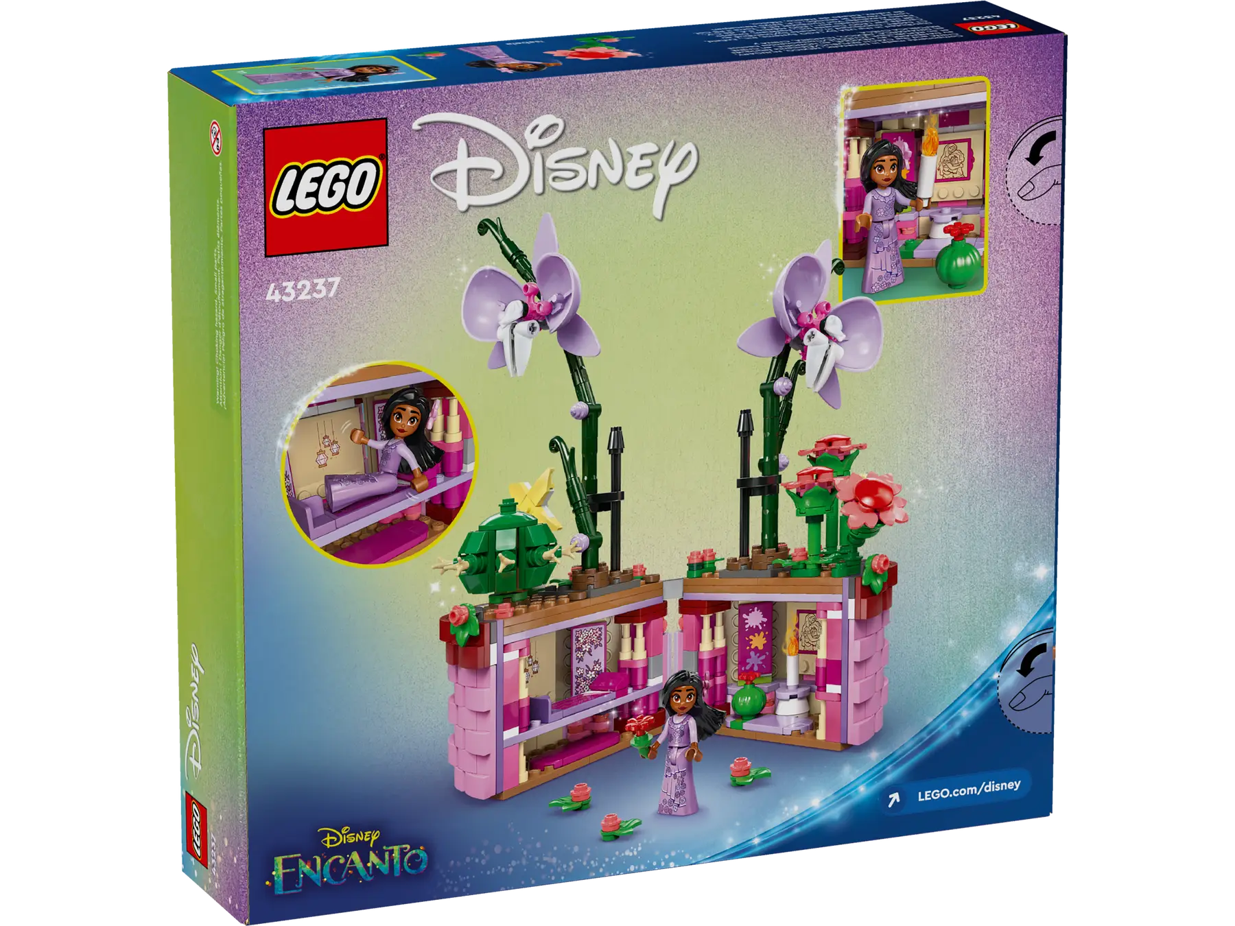 LEGO Disney 43237 Encanto Isabela’s Flowerpot | 641 Pieces | Buildable Play and Display Toy with Hidden Room, Isabela Mini-Doll, Orchid and Cactus LEGO Flowers | Gift for Kids Aged 9+