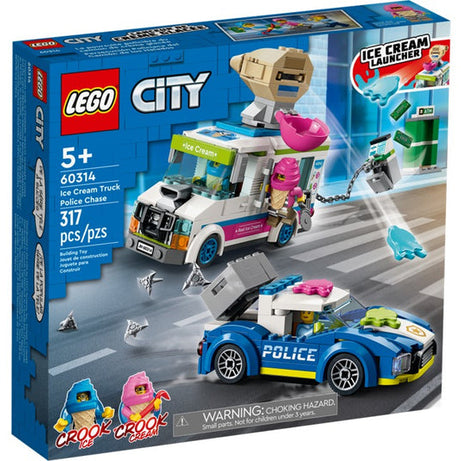 LEGO City 60314 Ice Cream Truck Police Chase – 317 Pieces Police Adventure Set with Minifigures and Accessories | Ages 5+