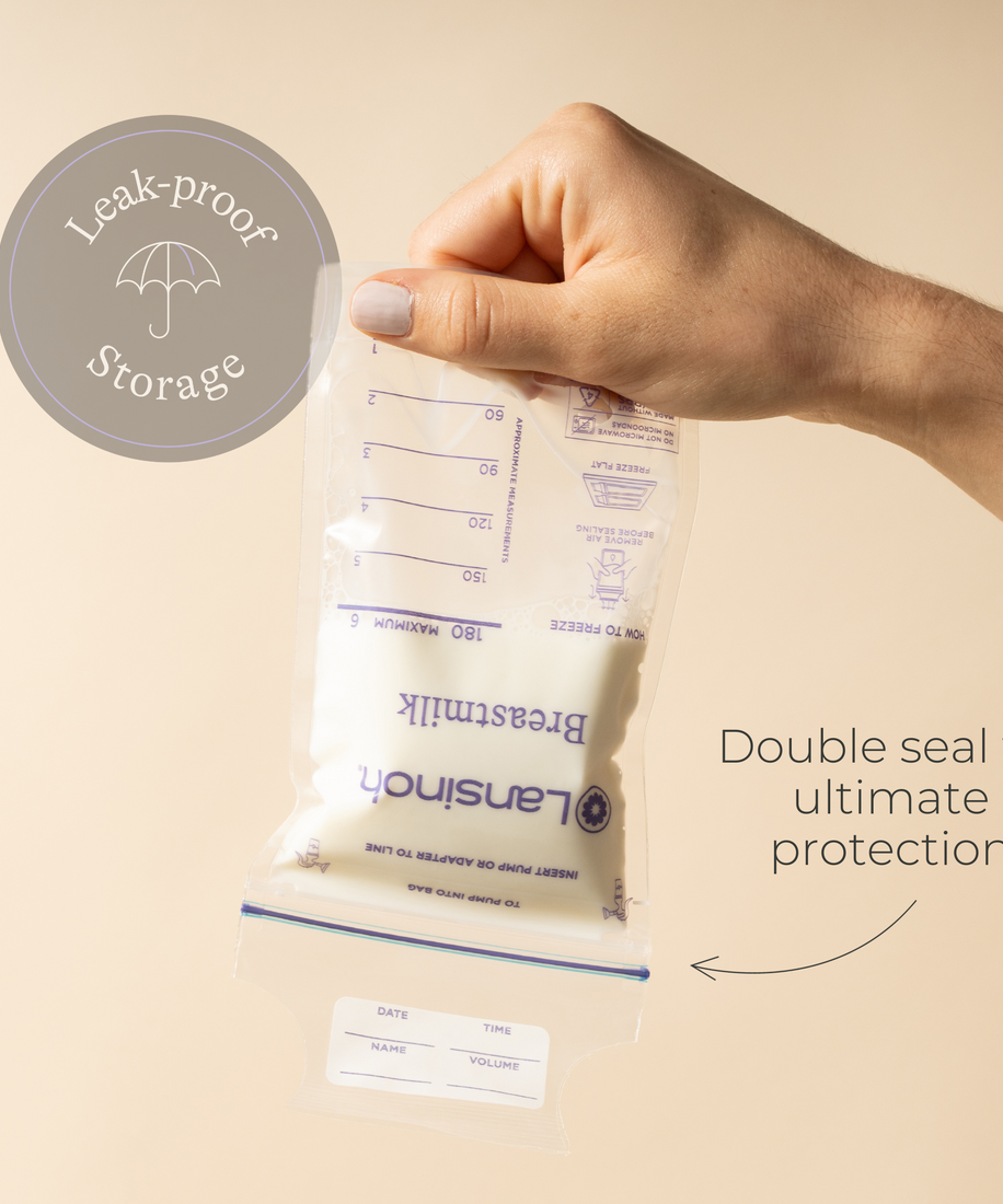 Lansinoh 50 Pre-Sterilised Breastmilk Storage Bags | BPA-Free with Leakproof Double Zipper | Pump Directly into Bag | Award-Winning Breastfeeding Essentials - MINIMEE KIDS