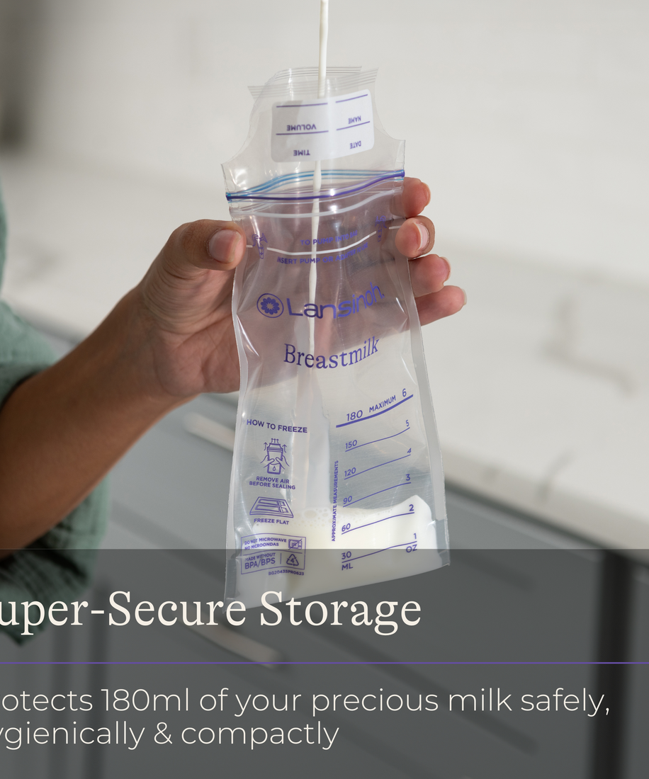 Lansinoh 50 Pre-Sterilised Breastmilk Storage Bags | BPA-Free with Leakproof Double Zipper | Pump Directly into Bag | Award-Winning Breastfeeding Essentials - MINIMEE KIDS