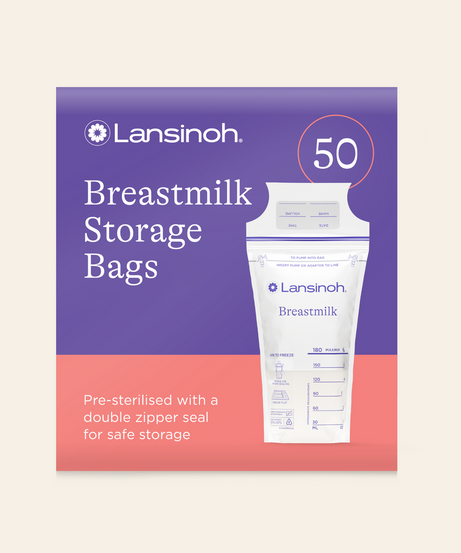 Lansinoh 50 Pre-Sterilised Breastmilk Storage Bags | BPA-Free with Leakproof Double Zipper | Pump Directly into Bag | Award-Winning Breastfeeding Essentials - MINIMEE KIDS