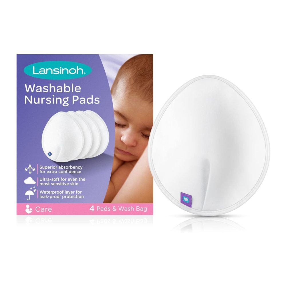 Lansinoh Washable Nursing Pads - Ultra Absorbent, Super-Soft, Eco-Friendly with Non-Slip Edge & Wash Bag