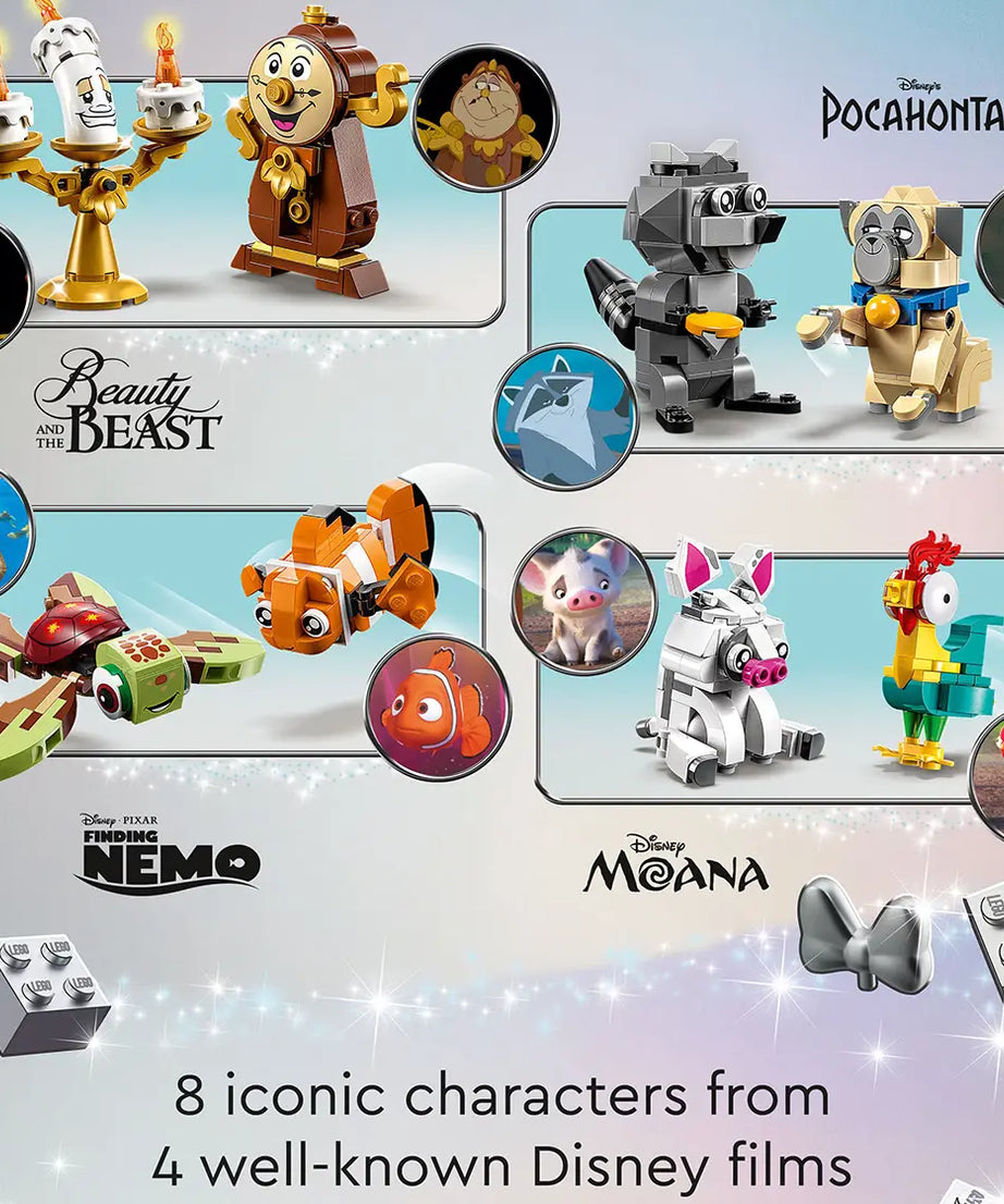 Lego Disney Duos 43226 – Buildable Disney Companions from Beauty and the Beast, Moana, Finding Nemo & Pocahontas – 553 Pieces – Posable Display Figures for Kids Aged 6+