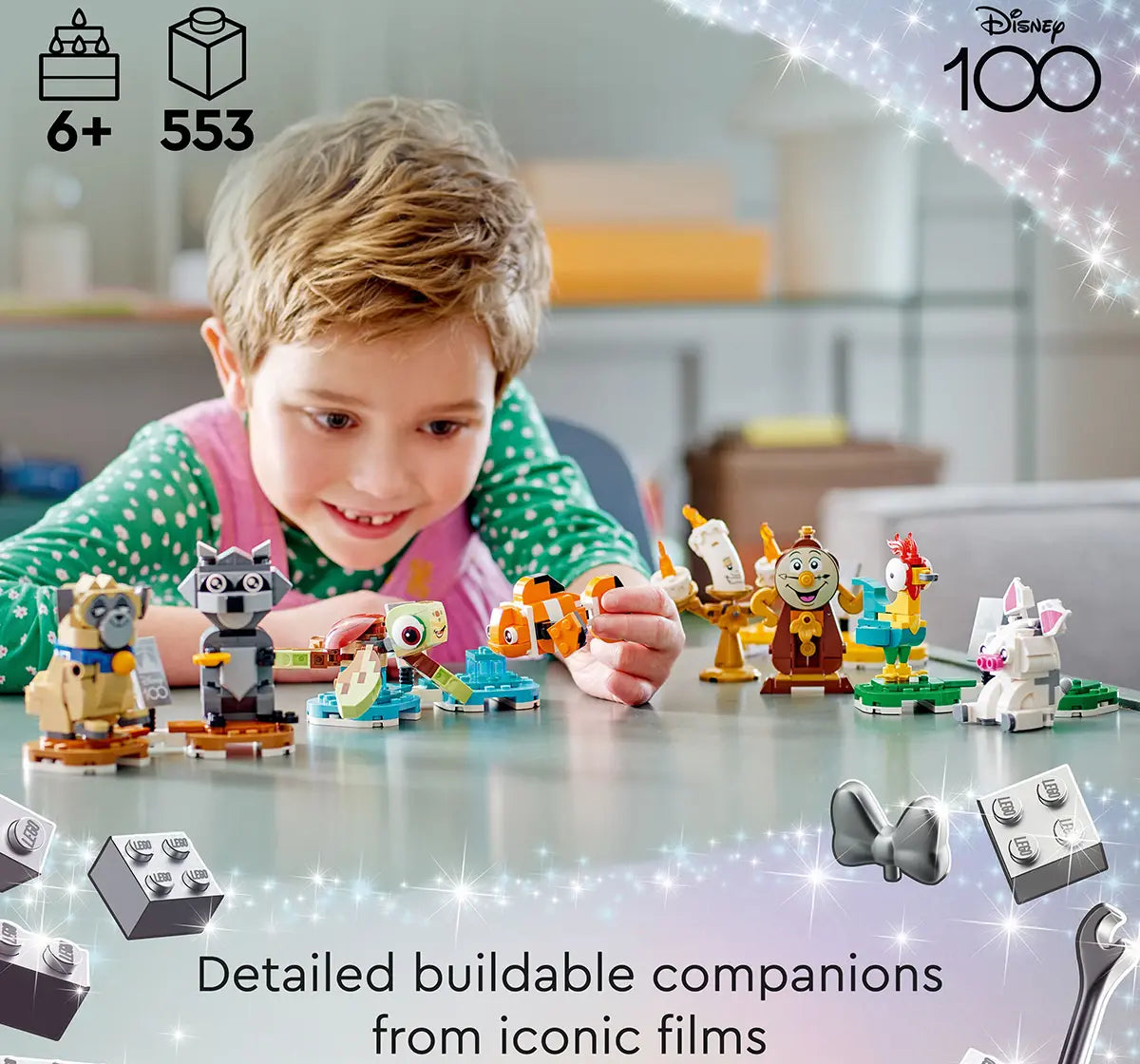 Lego Disney Duos 43226 – Buildable Disney Companions from Beauty and the Beast, Moana, Finding Nemo & Pocahontas – 553 Pieces – Posable Display Figures for Kids Aged 6+