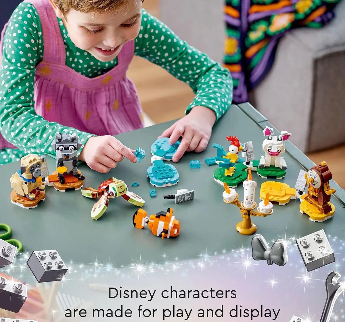 Lego Disney Duos 43226 – Buildable Disney Companions from Beauty and the Beast, Moana, Finding Nemo & Pocahontas – 553 Pieces – Posable Display Figures for Kids Aged 6+