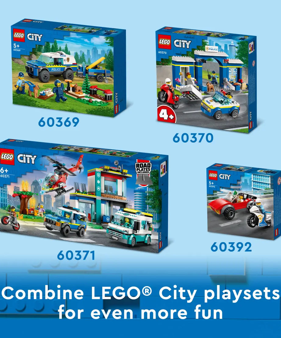 LEGO City 60372 - Police Training Academy | 823 Pieces | Obstacle Course Set with Ziplines, Rope Swings, Minifigures & More – Perfect for Ages 7+, Imaginative Play & Fun LEGO Gift Idea