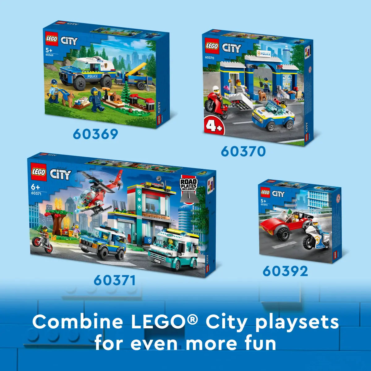 LEGO City 60372 - Police Training Academy | 823 Pieces | Obstacle Course Set with Ziplines, Rope Swings, Minifigures & More – Perfect for Ages 7+, Imaginative Play & Fun LEGO Gift Idea