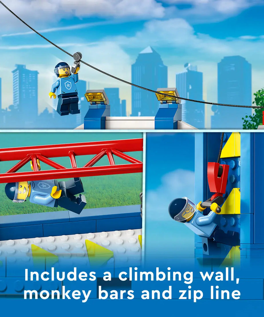 LEGO City 60372 - Police Training Academy | 823 Pieces | Obstacle Course Set with Ziplines, Rope Swings, Minifigures & More – Perfect for Ages 7+, Imaginative Play & Fun LEGO Gift Idea