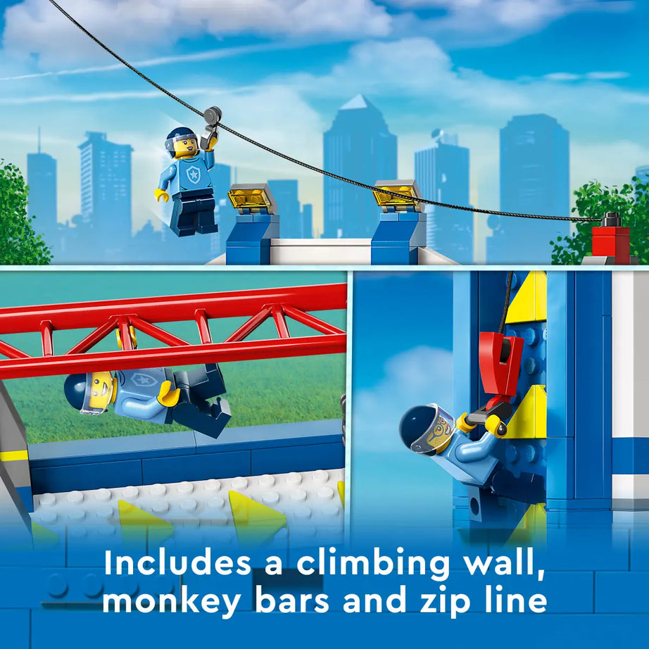 LEGO City 60372 - Police Training Academy | 823 Pieces | Obstacle Course Set with Ziplines, Rope Swings, Minifigures & More – Perfect for Ages 7+, Imaginative Play & Fun LEGO Gift Idea