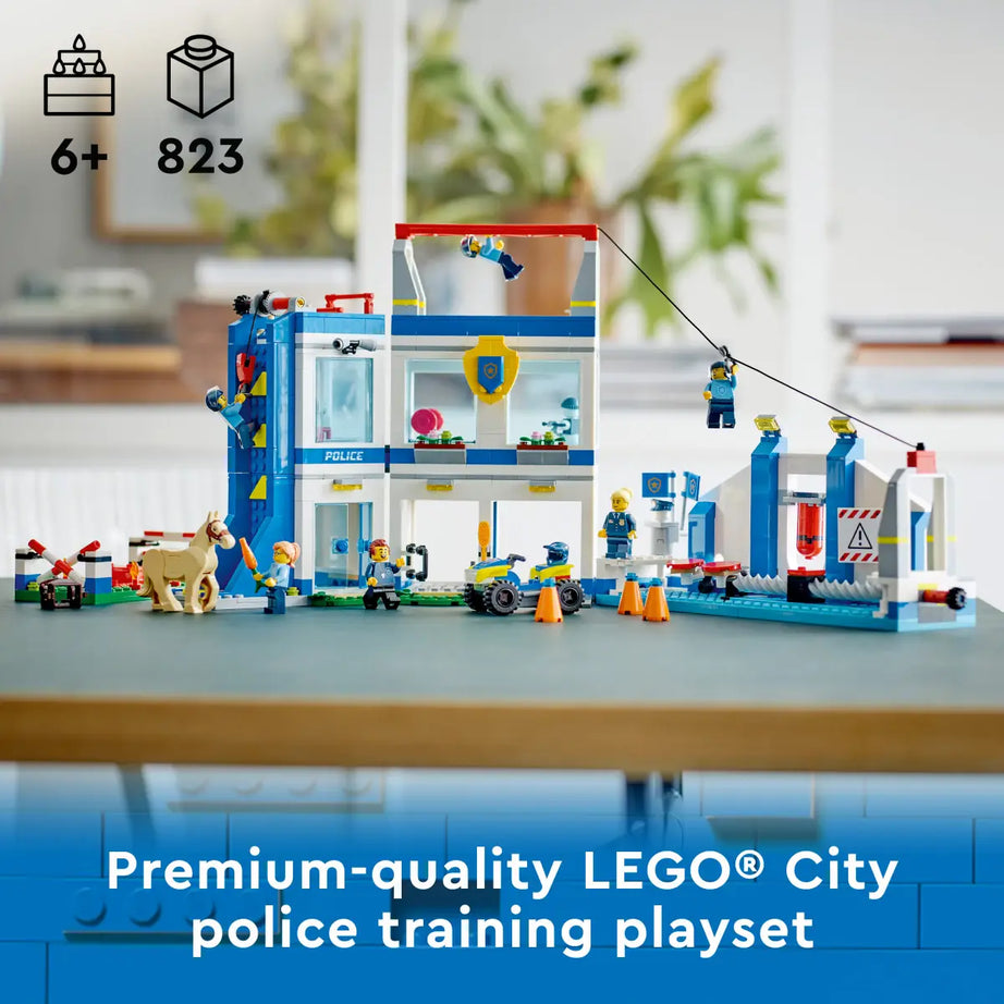 LEGO City 60372 - Police Training Academy | 823 Pieces | Obstacle Course Set with Ziplines, Rope Swings, Minifigures & More – Perfect for Ages 7+, Imaginative Play & Fun LEGO Gift Idea