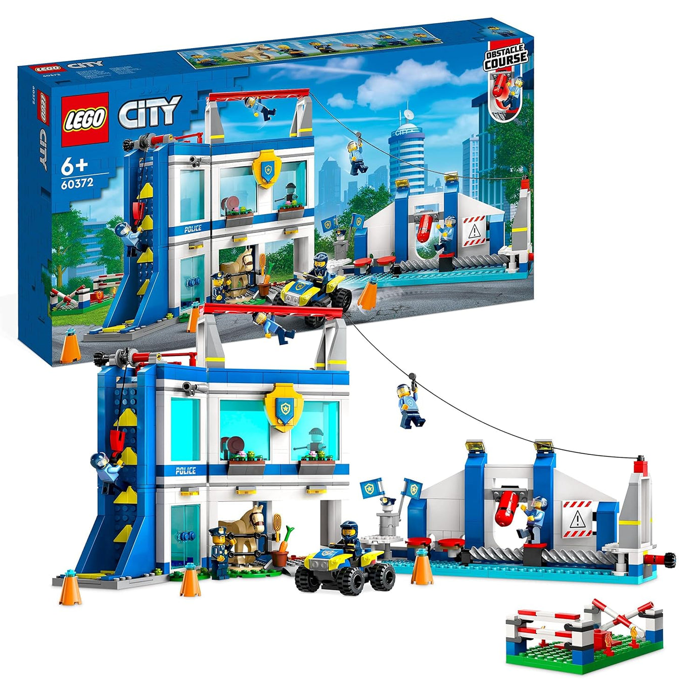 LEGO City 60372 - Police Training Academy | 823 Pieces | Obstacle Course Set with Ziplines, Rope Swings, Minifigures & More – Perfect for Ages 7+, Imaginative Play & Fun LEGO Gift Idea