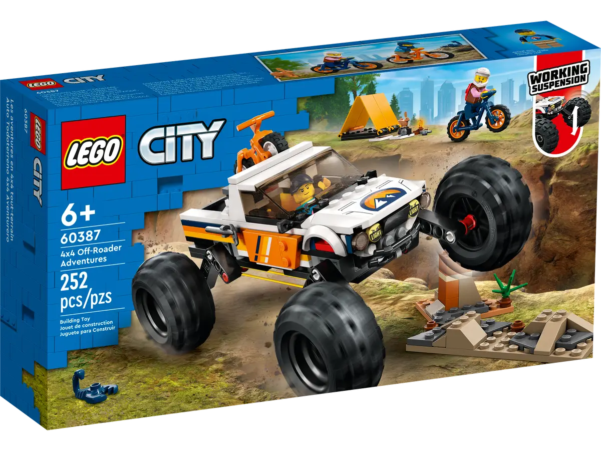 LEGO City 60387 4x4 Off-Roader Adventures Toy for Kids Aged 6+ | Includes 4 Minifigures & Animal Figures | 252 Pieces