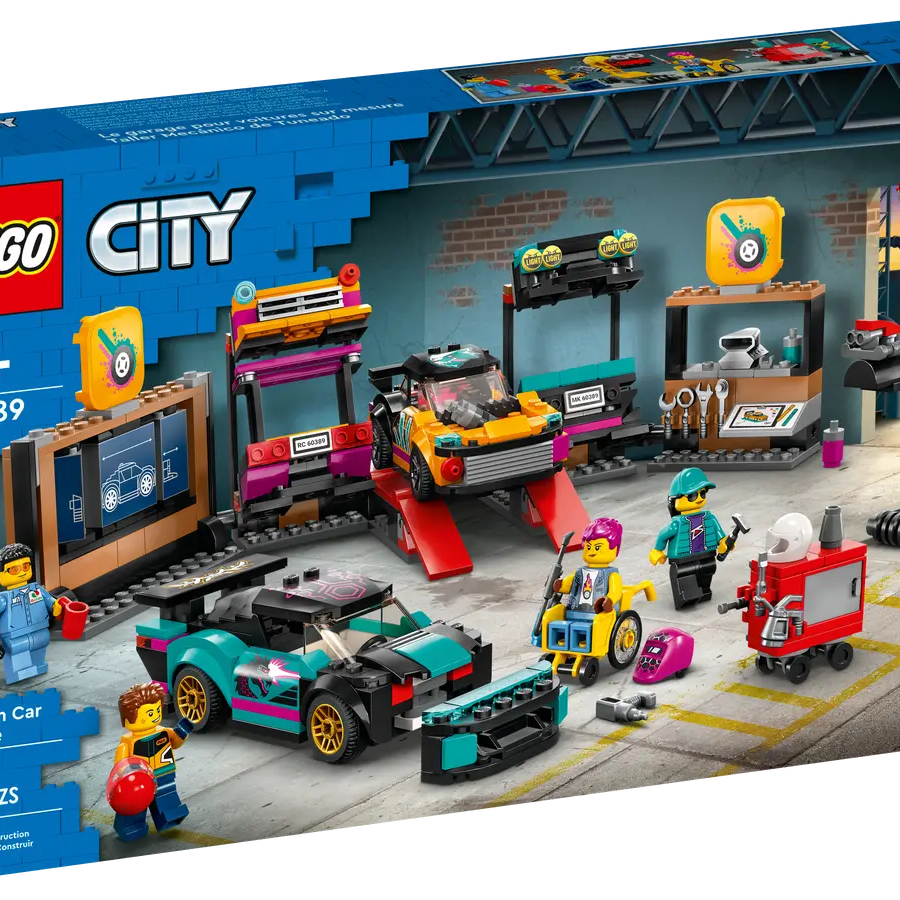 LEGO City 60389 Custom Car Garage for Kids Ages 6+ | 507 Pieces | Includes 2 Customizable Cars & Minifigures