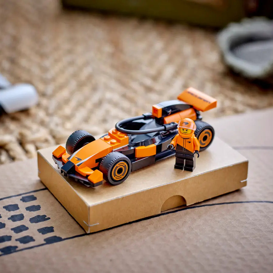 LEGO City F1 Driver with McLaren Race Car 60442 – 86 Piece Formula 1 Building Set, Orange Racing Car & Minifigure, Official McLaren Licensed Gift for Kids 6+