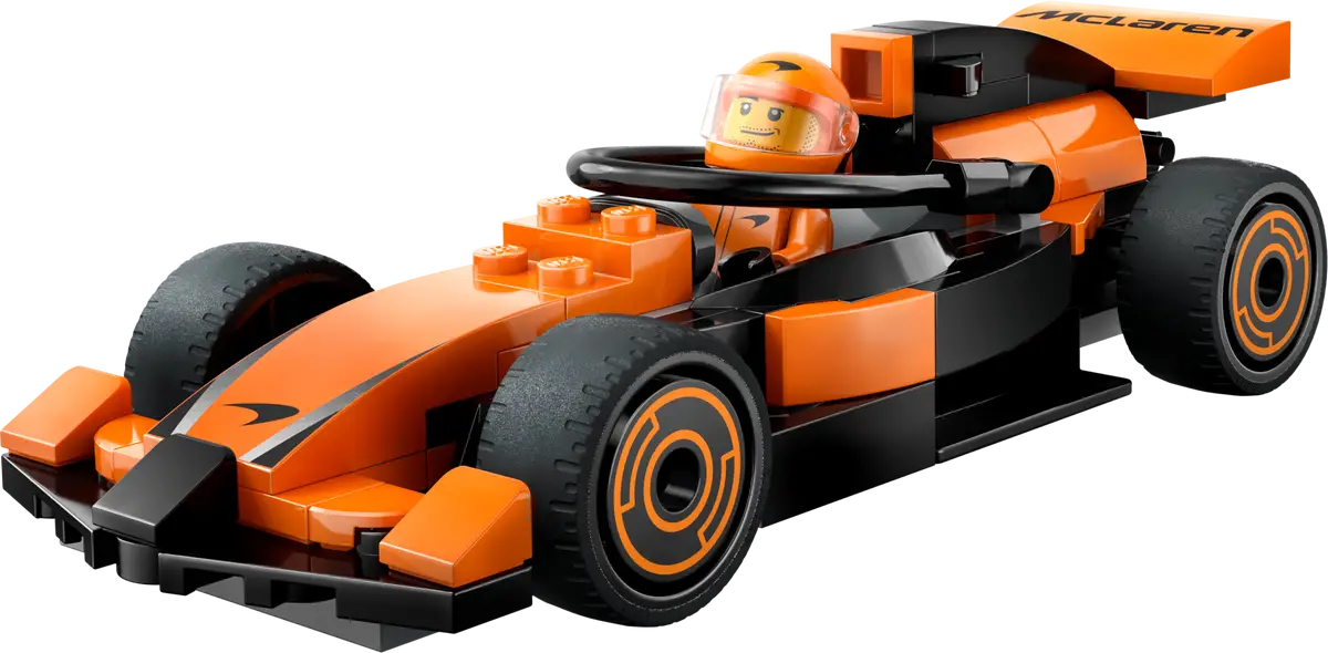 LEGO City F1 Driver with McLaren Race Car 60442 – 86 Piece Formula 1 Building Set, Orange Racing Car & Minifigure, Official McLaren Licensed Gift for Kids 6+
