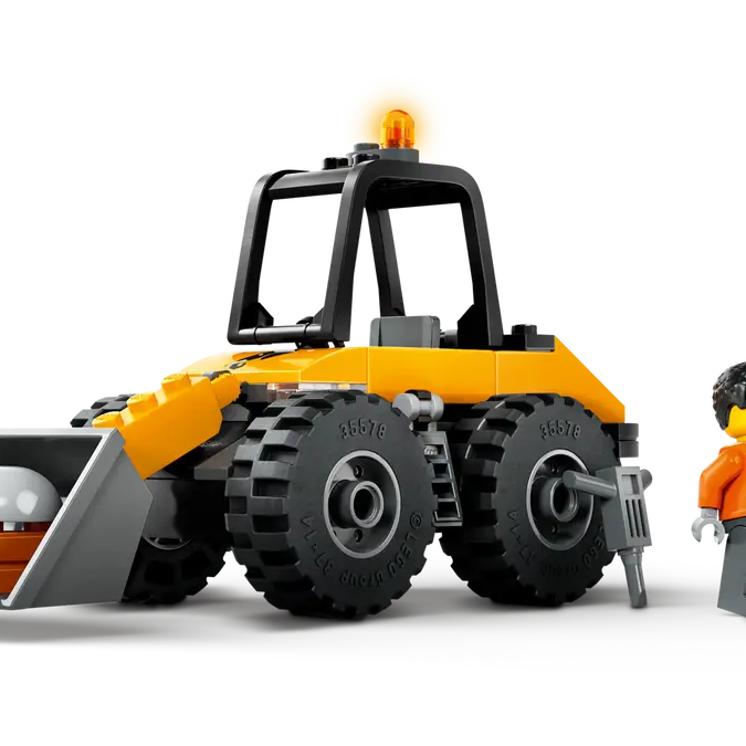LEGO City Yellow Construction Wheel Loader 60450 – 81 Piece Building Kit for Kids 4+, Easy-Build Digger Toy with Minifigures, Realistic Wheels & Accessories, STEM Gift