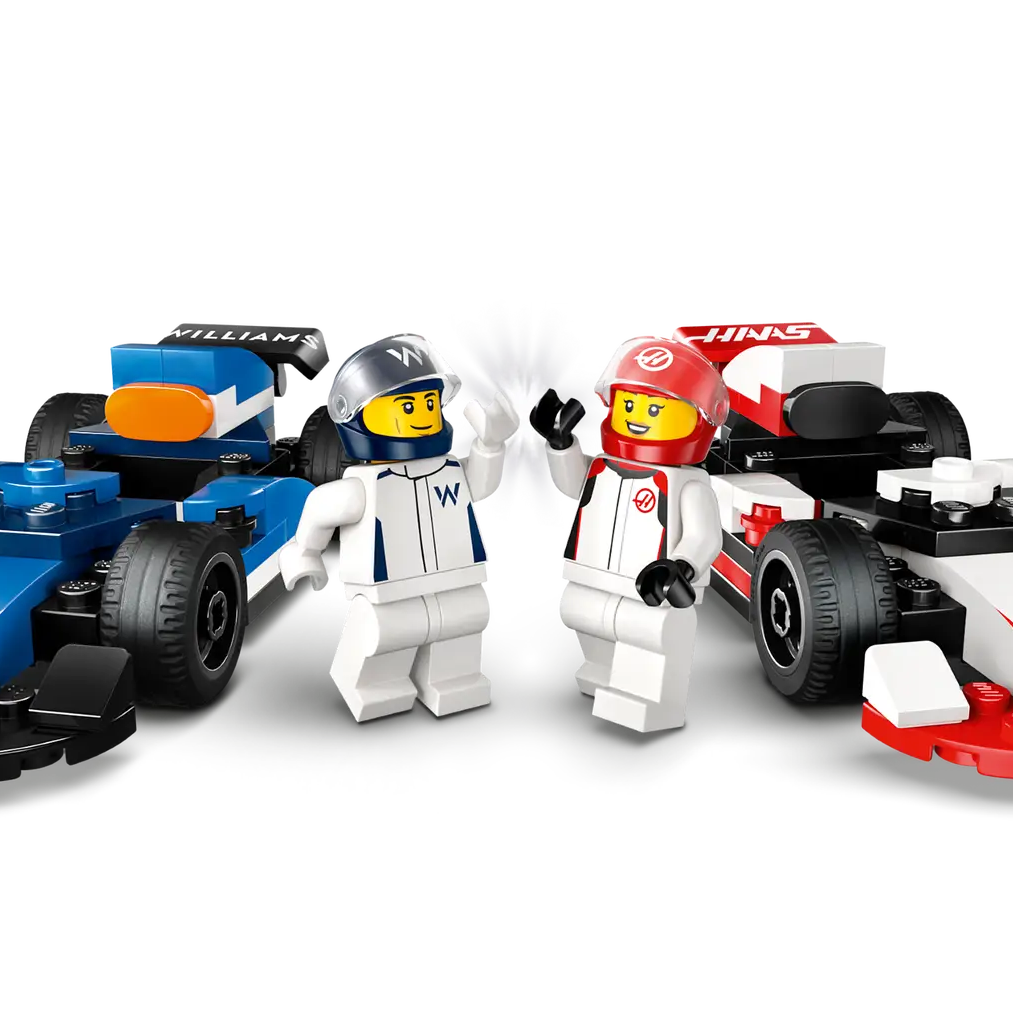 LEGO City 60464 Williams Racing & Haas F1 Team Race Cars, 2-in-1 Toy Building Set with Starter Bricks, 2 Minifigures, and Accessories for Kids Aged 4 and Up (92 Pieces)