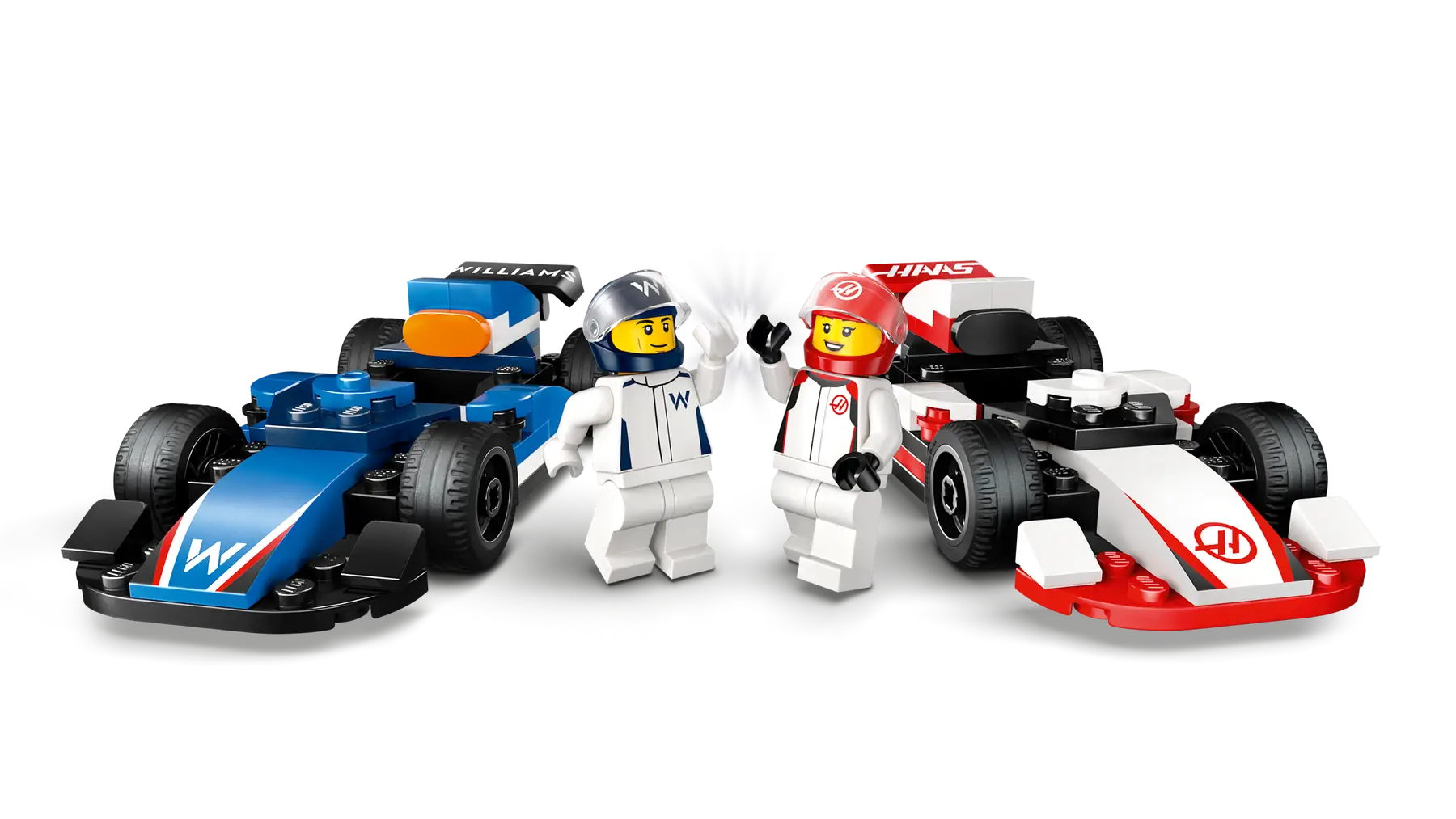 LEGO City 60464 Williams Racing & Haas F1 Team Race Cars, 2-in-1 Toy Building Set with Starter Bricks, 2 Minifigures, and Accessories for Kids Aged 4 and Up (92 Pieces)