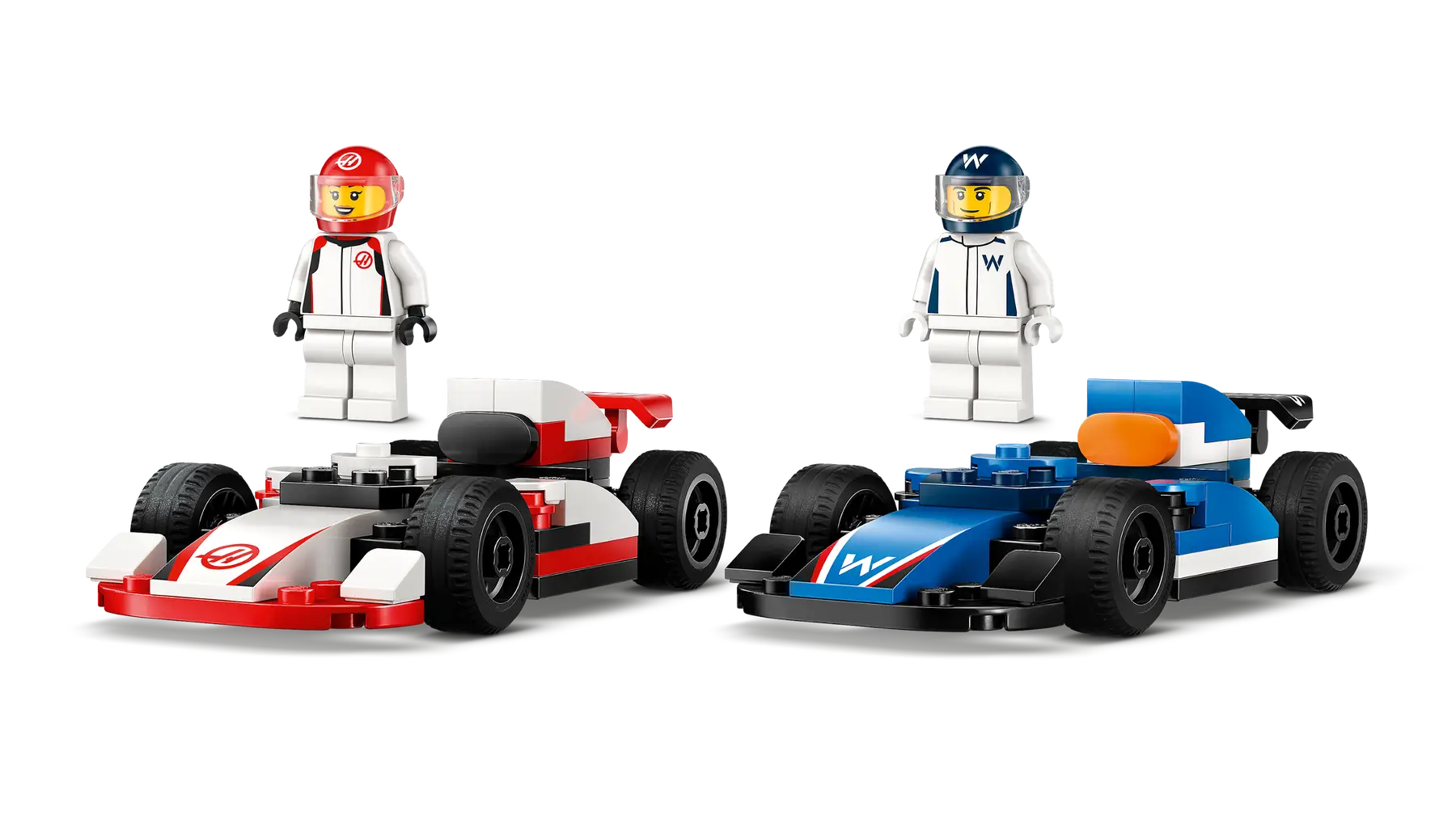 LEGO City 60464 Williams Racing & Haas F1 Team Race Cars, 2-in-1 Toy Building Set with Starter Bricks, 2 Minifigures, and Accessories for Kids Aged 4 and Up (92 Pieces)