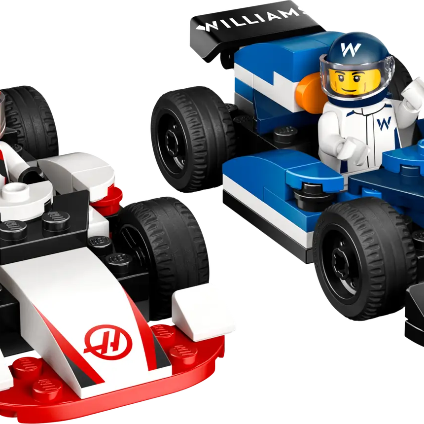 LEGO City 60464 Williams Racing & Haas F1 Team Race Cars, 2-in-1 Toy Building Set with Starter Bricks, 2 Minifigures, and Accessories for Kids Aged 4 and Up (92 Pieces)
