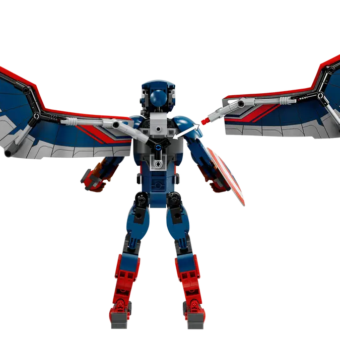 LEGO Marvel 76296 New Captain America Construction Figure, Fully Posable Superhero Action Figure with Iconic Shield, Detachable Redwing Drone, and Buildable Wings, Toy for Kids Aged 8+ (359 Pieces)
