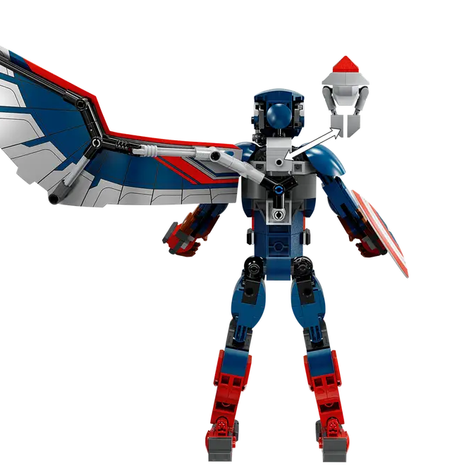 LEGO Marvel 76296 New Captain America Construction Figure, Fully Posable Superhero Action Figure with Iconic Shield, Detachable Redwing Drone, and Buildable Wings, Toy for Kids Aged 8+ (359 Pieces)