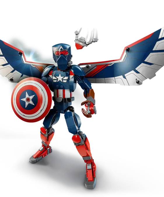 LEGO Marvel 76296 New Captain America Construction Figure, Fully Posable Superhero Action Figure with Iconic Shield, Detachable Redwing Drone, and Buildable Wings, Toy for Kids Aged 8+ (359 Pieces)
