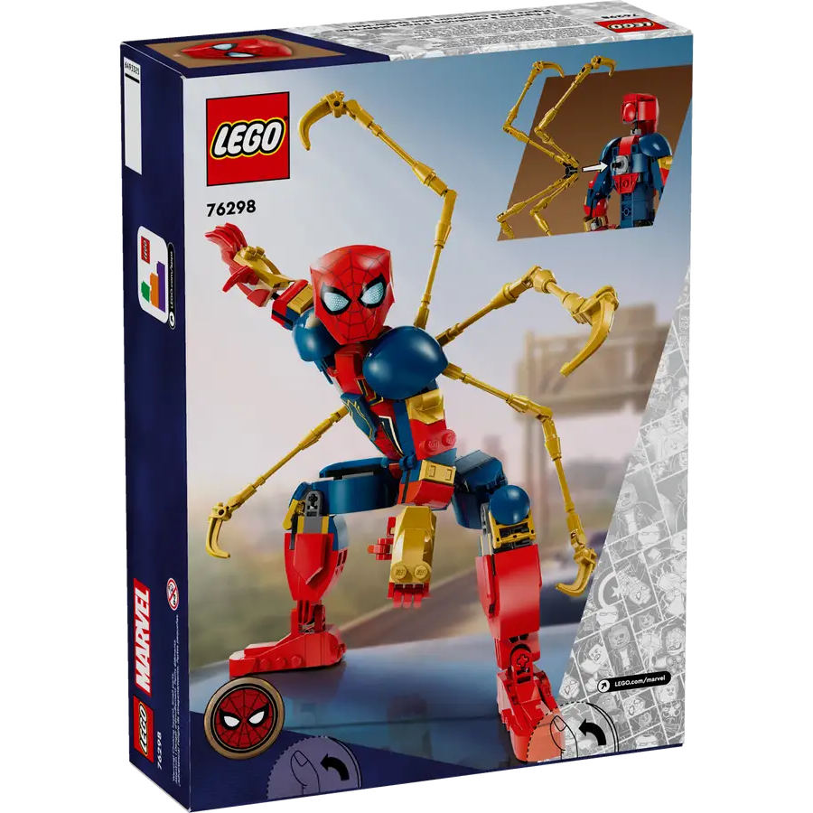 LEGO Marvel 76298 Iron Spider-Man Construction Figure, Fully Jointed and Posable Superhero Action Figure with Mechanical Spider Arms, Authentic Movie-Accurate Building Toy for Kids Aged 8+