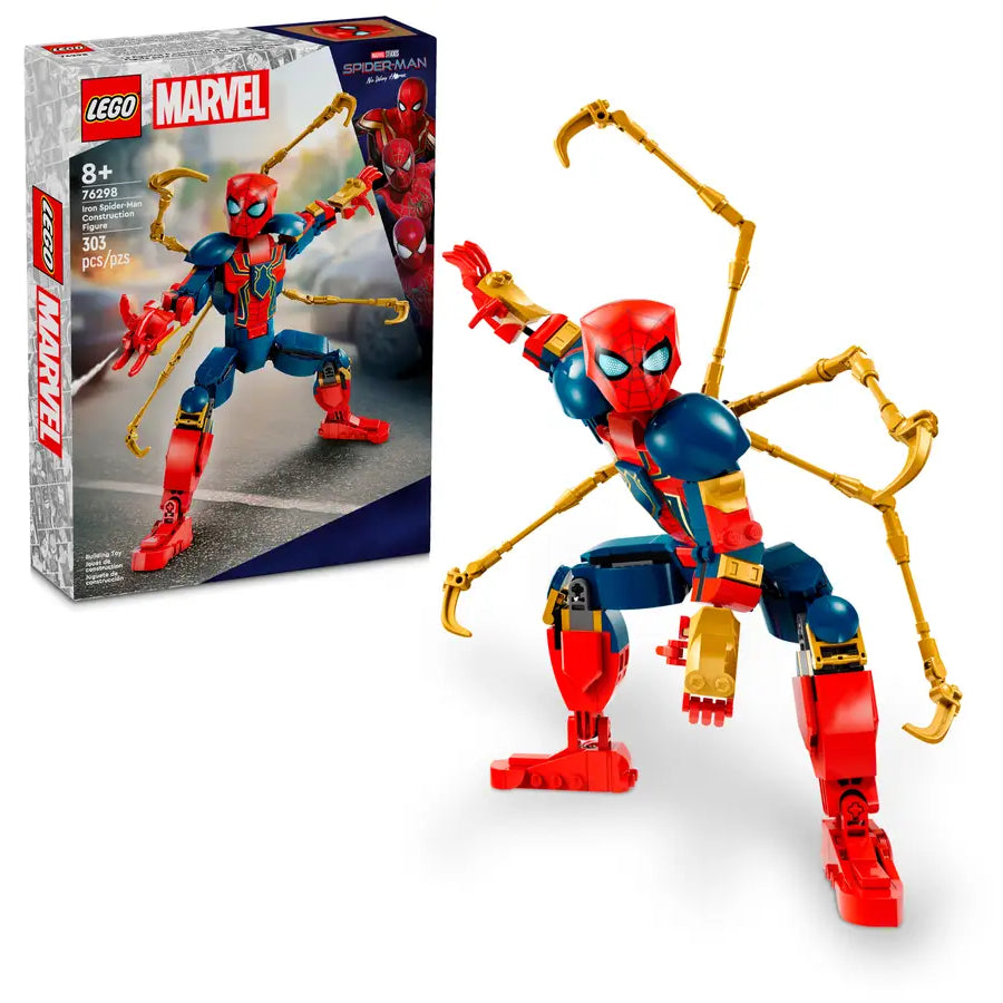 LEGO Marvel 76298 Iron Spider-Man Construction Figure, Fully Jointed and Posable Superhero Action Figure with Mechanical Spider Arms, Authentic Movie-Accurate Building Toy for Kids Aged 8+