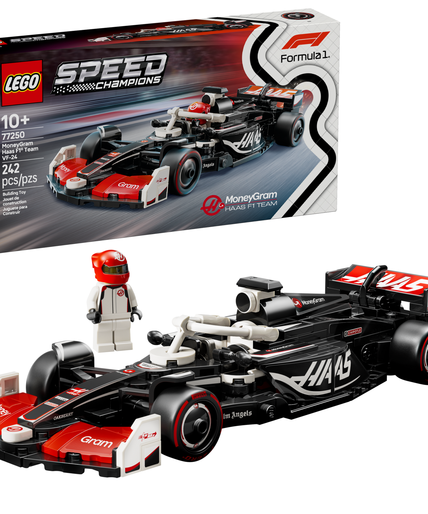 LEGO Speed Champions 77250 MoneyGram Haas F1 Team VF-24 | 242-Piece Formula 1 Model Car | Includes Driver Minifigure | Minimee Kids India