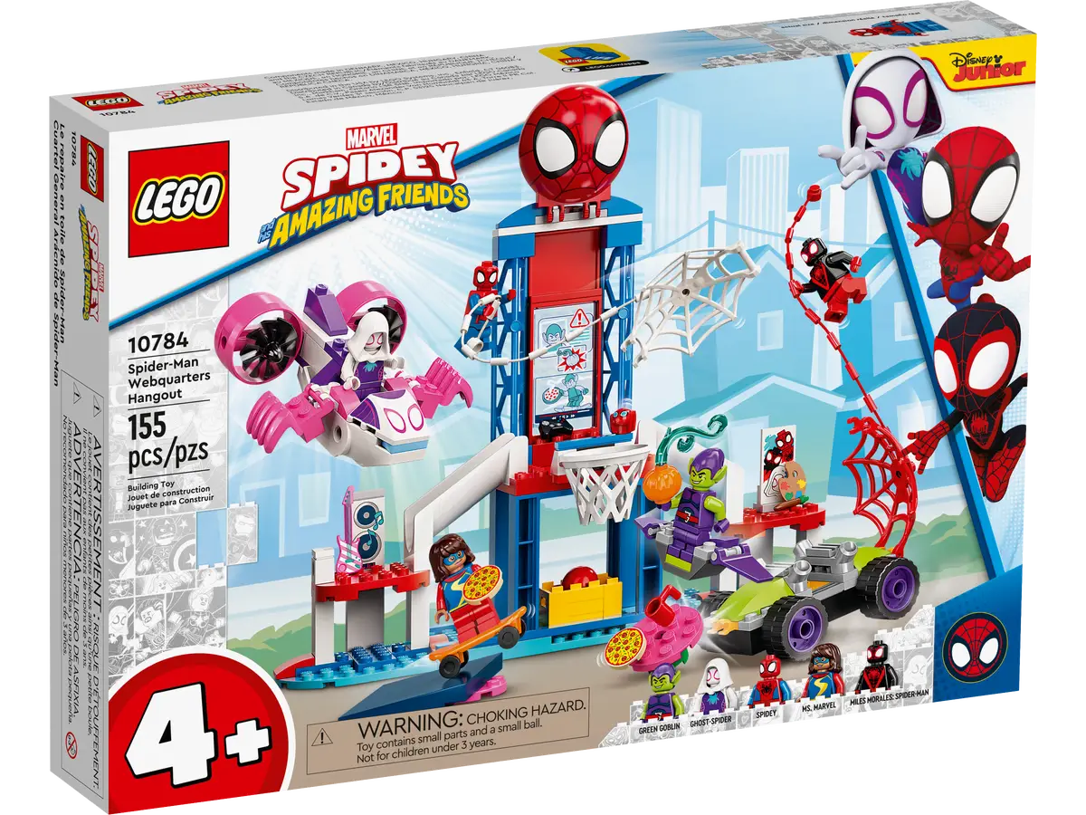 LEGO 10784 Marvel Spidey and His Amazing Friends Spider-Man Webquarters Hangout - 155 Pieces Building Set for Kids Aged 4+