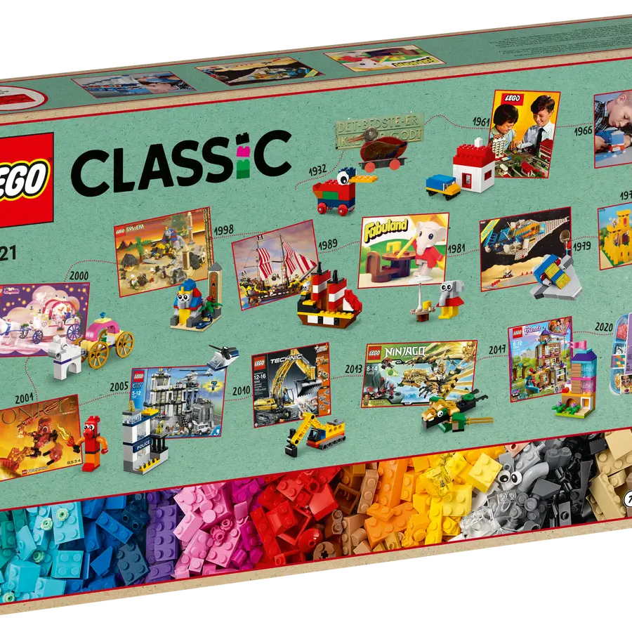 LEGO Classic 90 Years Of Play 11021 Building Kit with 15 Toys 1100 Pieces for 5+ Years