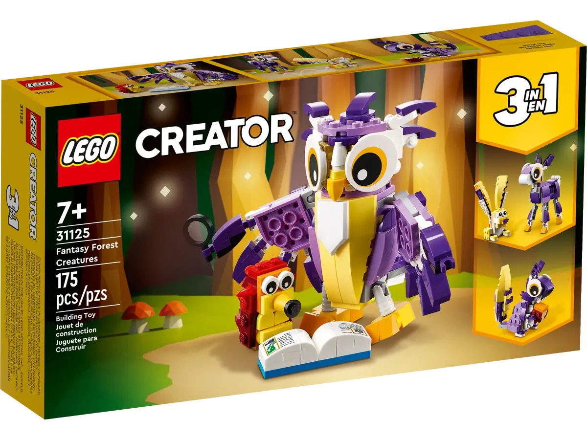 LEGO 3-in-1 Creator 31125 Fantasy Forest Creatures 175 Pieces Building Kit For Ages 7+ Years