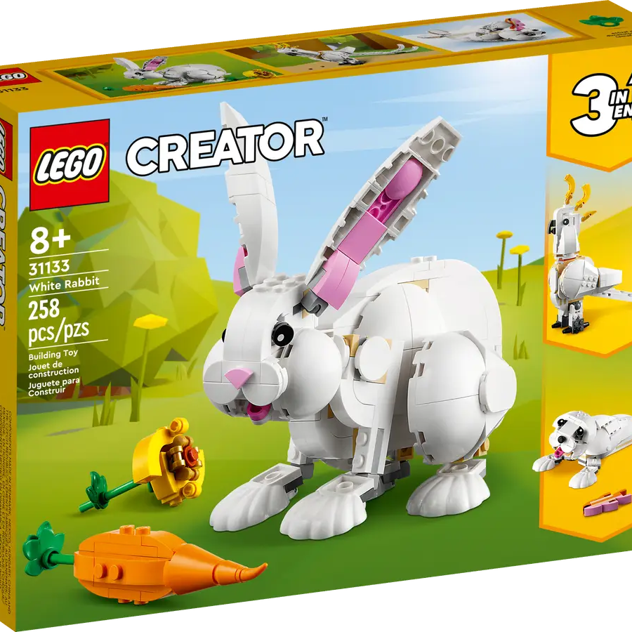 LEGO Creator 3-in-1 31133 White Rabbit 258 Pieces Building Toy Set for Ages 8+ Years