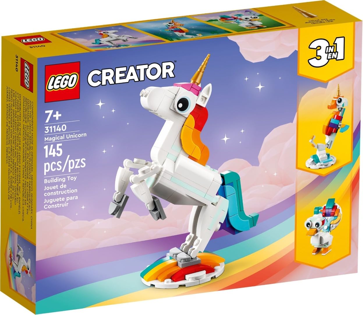 LEGO Creator 31140 Magical Unicorn 145 Pieces Building Toy Set for Ages 7+ Years